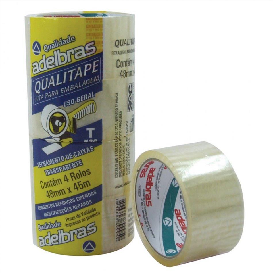 FITA ADESIVA EMBALAGEM 48X40 TRANSPARENTE ADELBRAS 