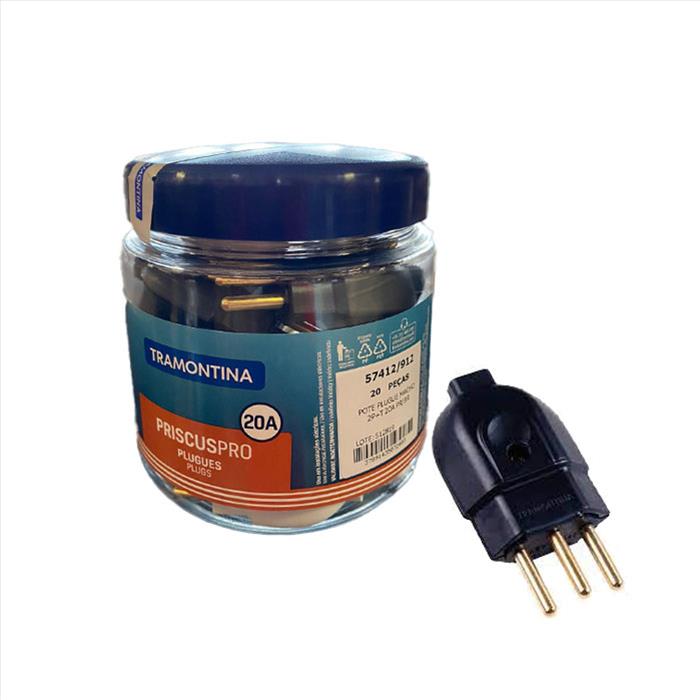 POTE PLUG MACHO 2P+T 20A C/ 20UNID TRAMONT 57412/912