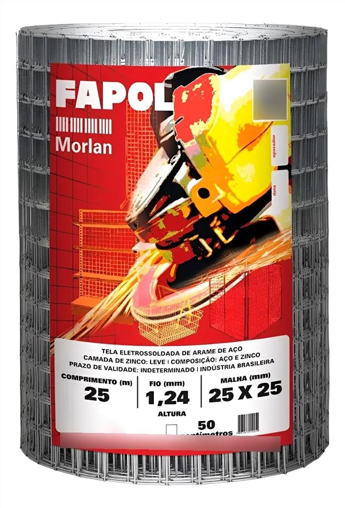 TELA FAPOL 25X25X1,24MMX0,50MX25M MORLAN 1225