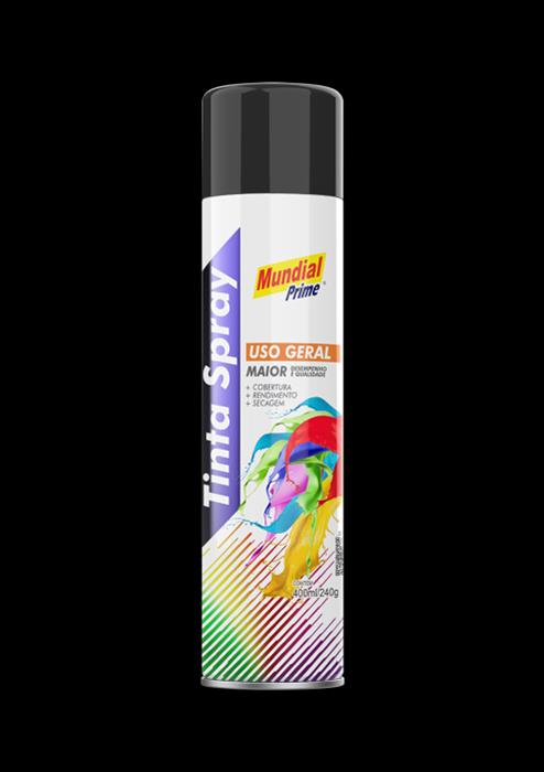 TINTA SPRAY USO GERAL PRETO BR 400ML/240G MUNDIAL