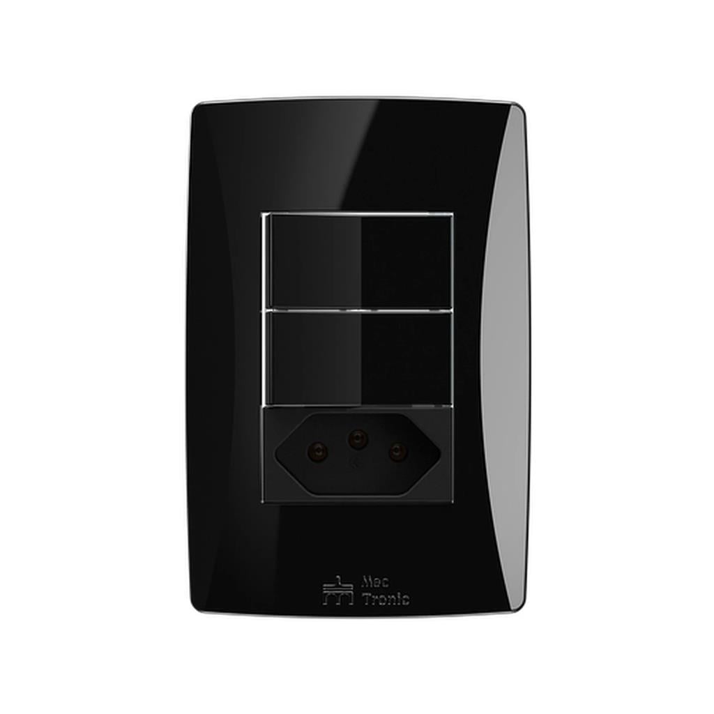 2 INT SIMPLES + TOM 2P+T 10A PETRA BLACK MEC 49053