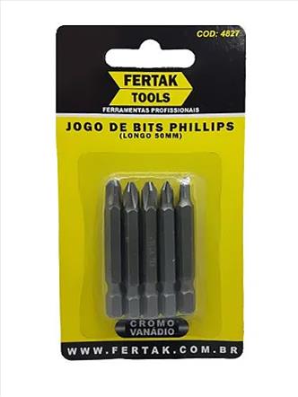 JOGO BITS PHILLIPS 5PCS CRV 50MM FERTAK 4827