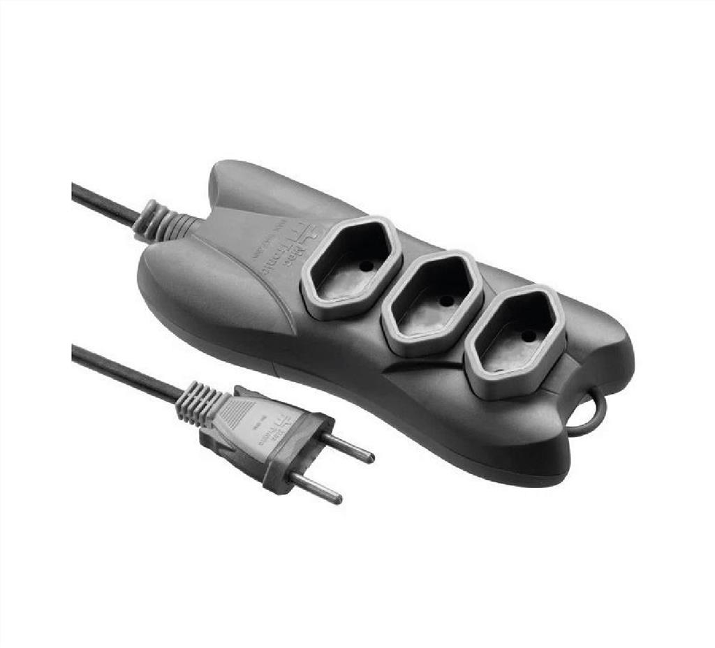 EXTENSAO 2P 3TOM 10A 2M CZA MECTRONIC 39395