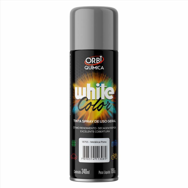 TINTA SPRAY PRATA METALICO 190G/340ML ORBI 18755