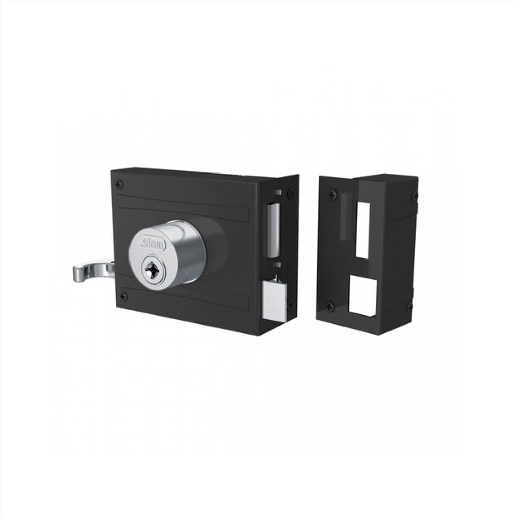 FECHADURA STAM 1701-100 TETRA PT FOSCO EI INOX SOBREPOR