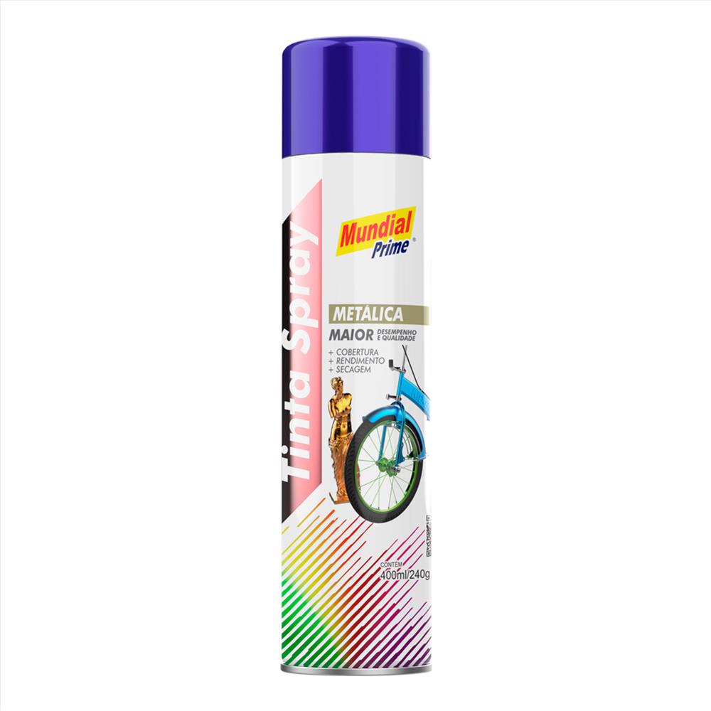 TINTA SPRAY METALICA AZUL 400ML/240G MUNDIAL