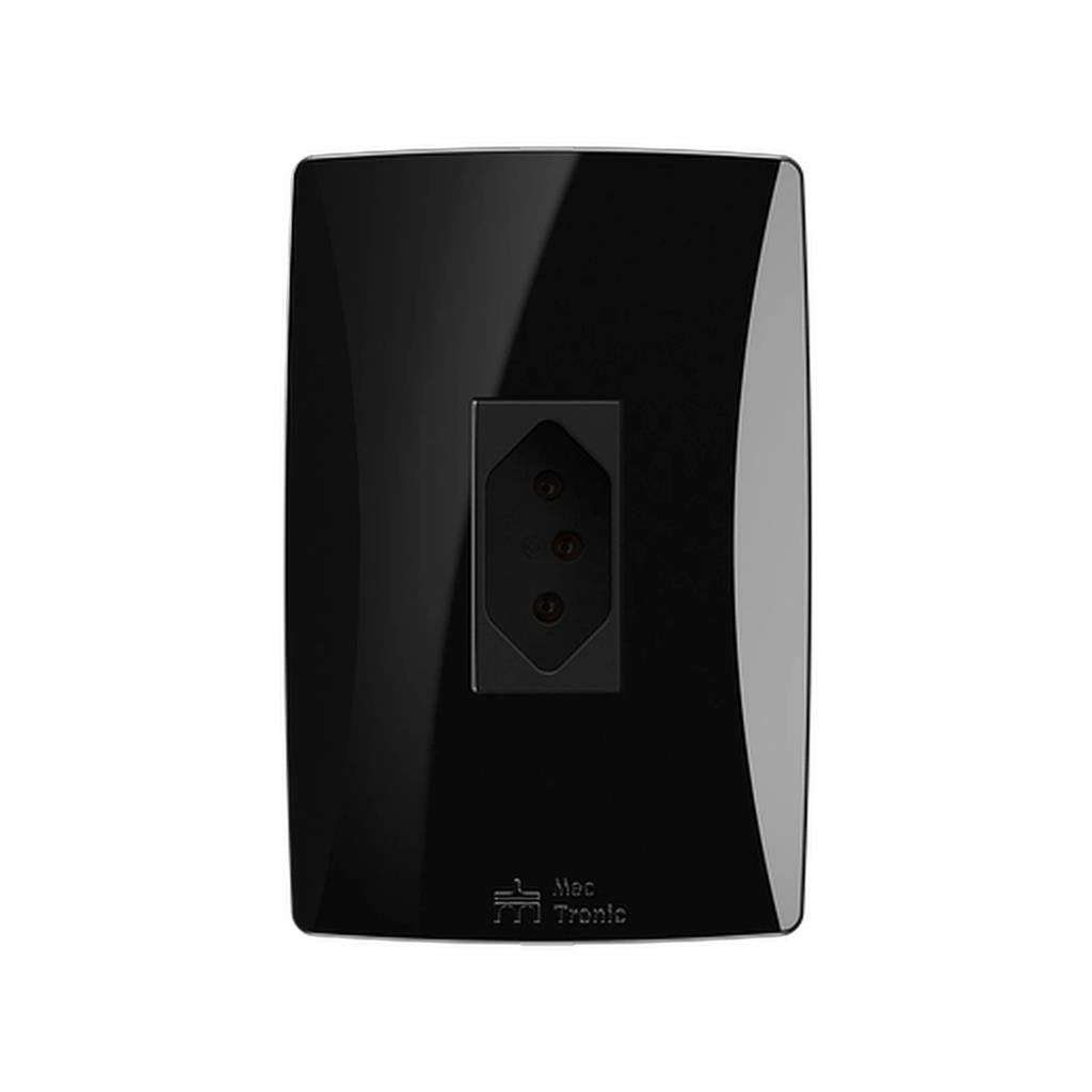 TOMADA 2P+T 10A VERT PETRA BLACK MEC 49033