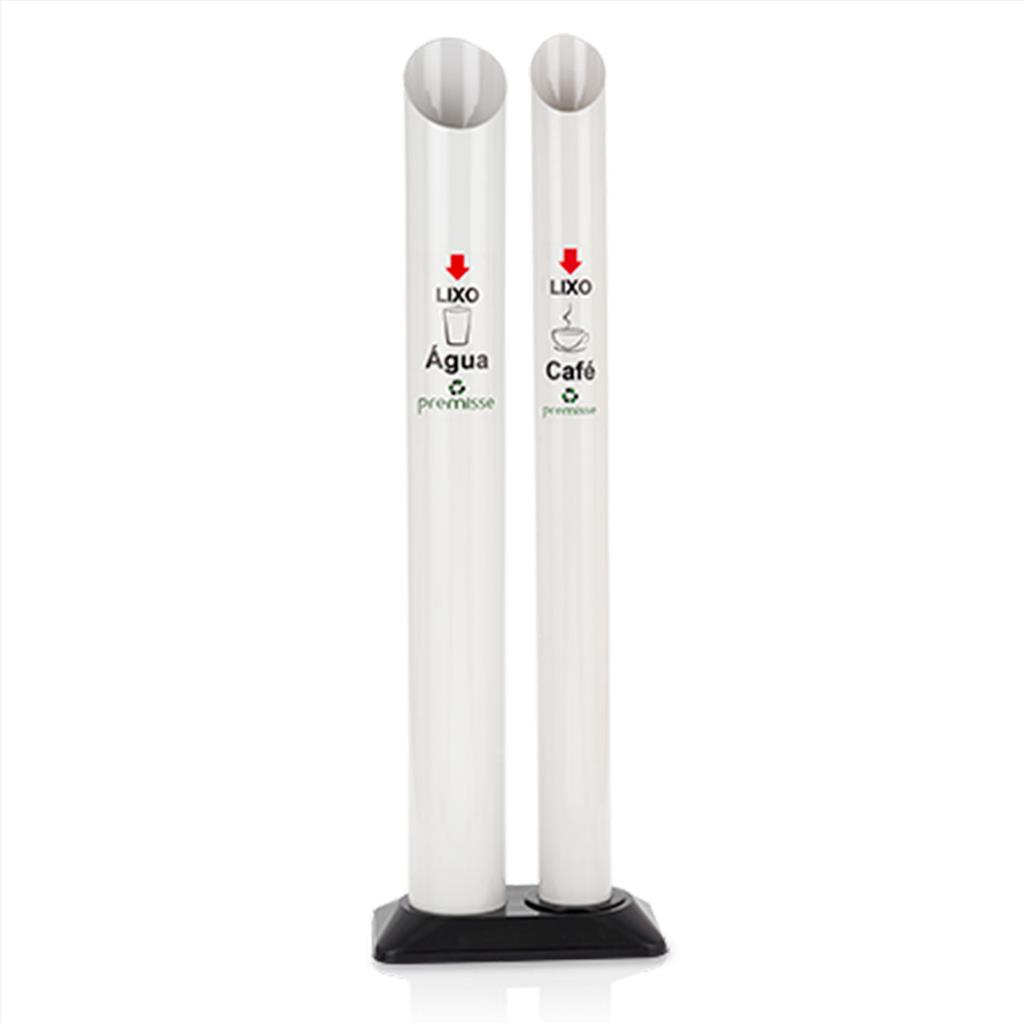 LIXEIRA ECO COPO DESCARTAVEL DUPLO AGUA/CAFE BCA PREMISSE 340270-01
