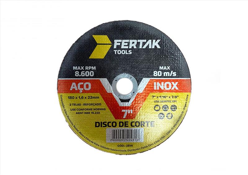 DISCO CORTE INOX 7X1.6MMX22MM FERTAK 2814