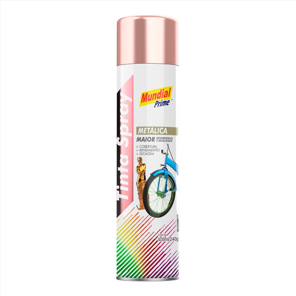 TINTA SPRAY METALICA ROSE 400ML/240G MUNDIAL