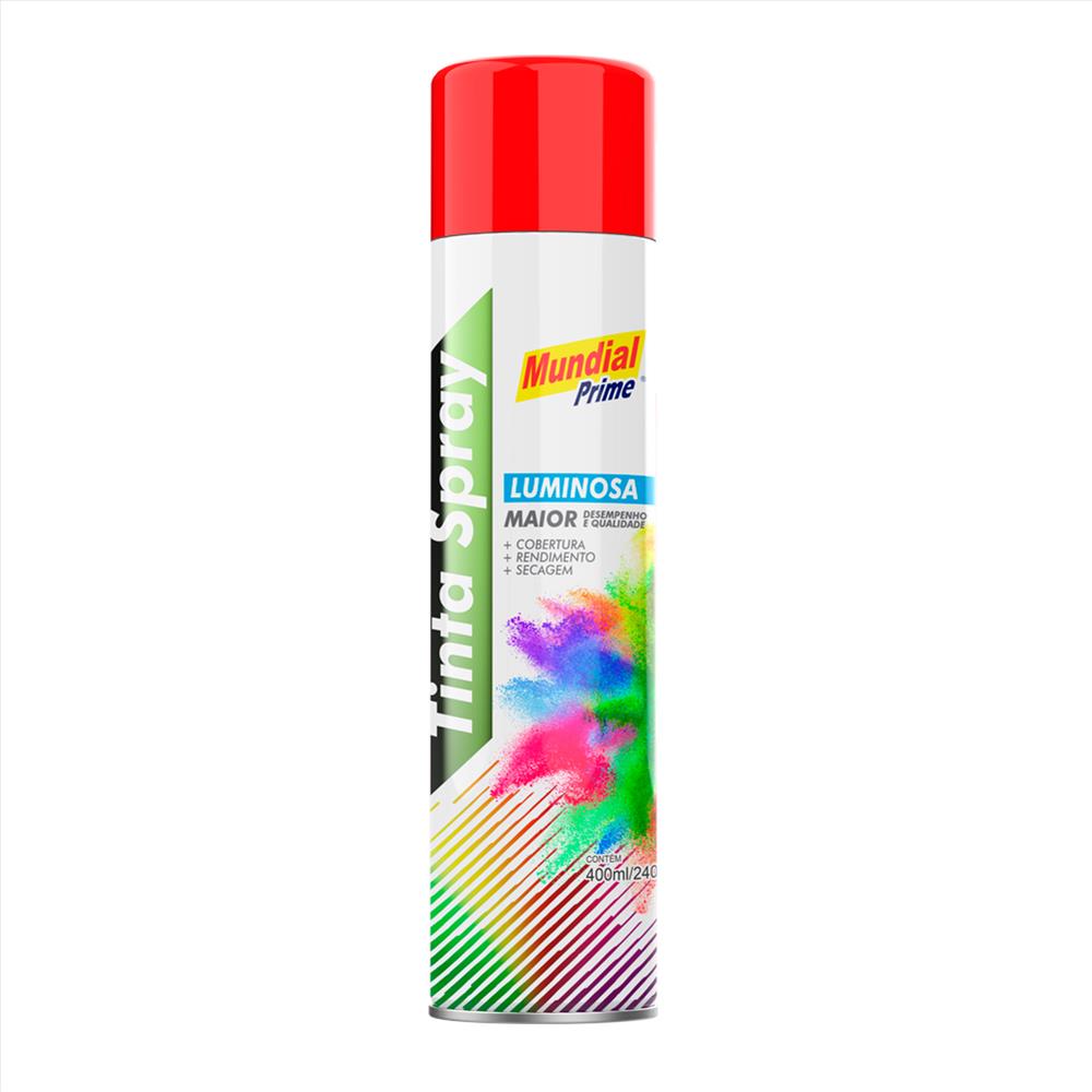 TINTA SPRAY LUMINOSA VERMELHO 400ML/240G MUNDIAL