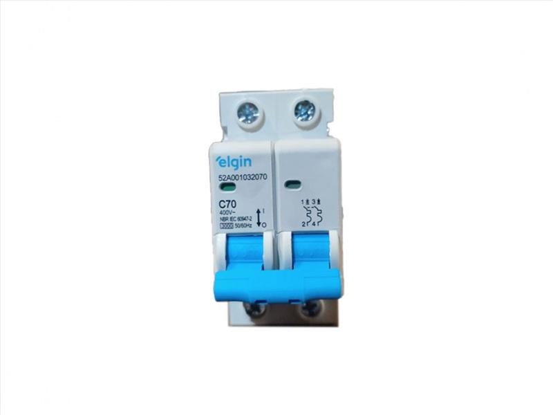 DISJUNTOR ELGIN DIN BIPOLAR 2X70A 2070