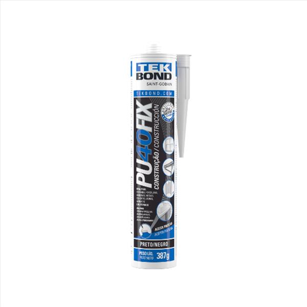 SILICONE PU40 FIX PRETO 387G/280ML TEKBOND