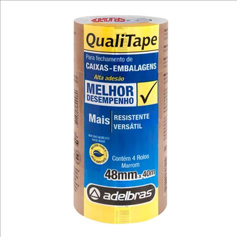 FITA ADESIVA EMBALAGEM 48X40 MARROM ADELBRAS 