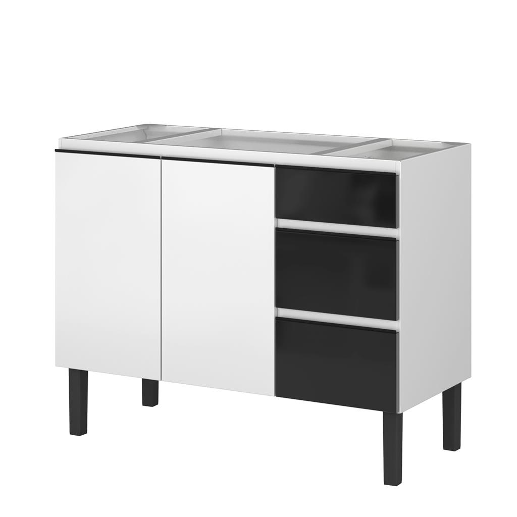 GABINETE ACO FLORATA P/ PIA 1.20 PRETO HB