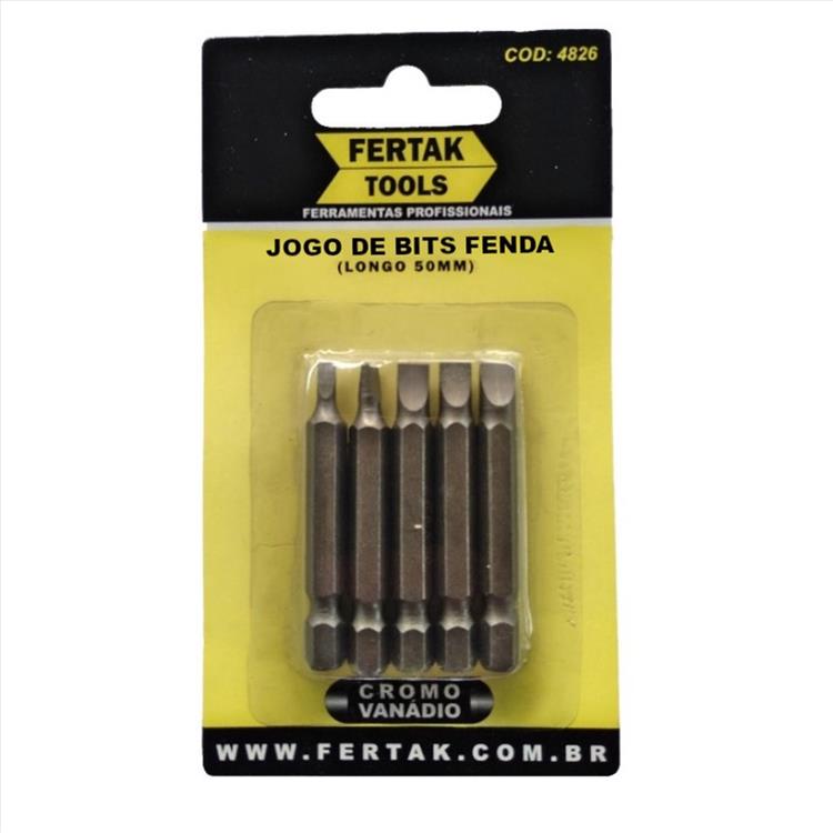 JOGO BITS FENDA 5PCS CRV 50MM FERTAK 4826