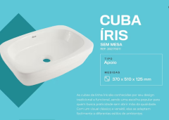 CUBA APOIO RET 51X37 IRIS BRANCA ONIX