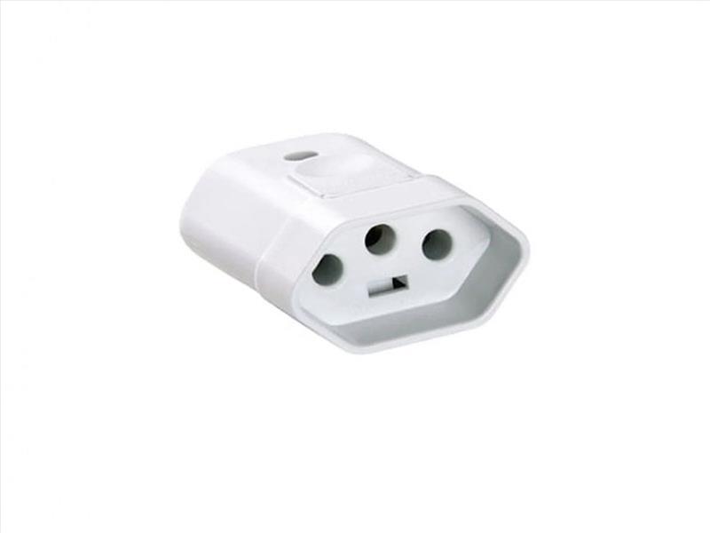 PLUGUE FEMEA BCO 2P+T 10A TRAMONTIN 57402/053