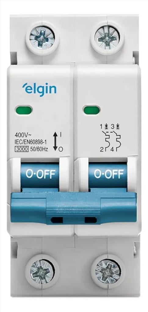 DISJUNTOR ELGIN DIN BIPOLAR 2X80A 2080