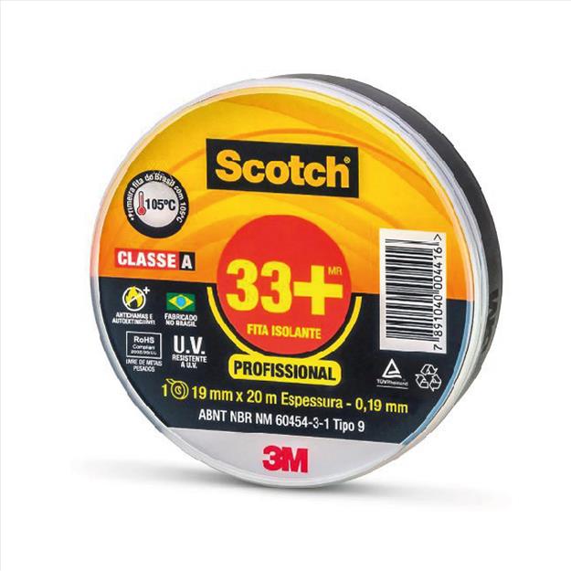 FITA ISOLANTE 33+ 19X20 PRETA 3M