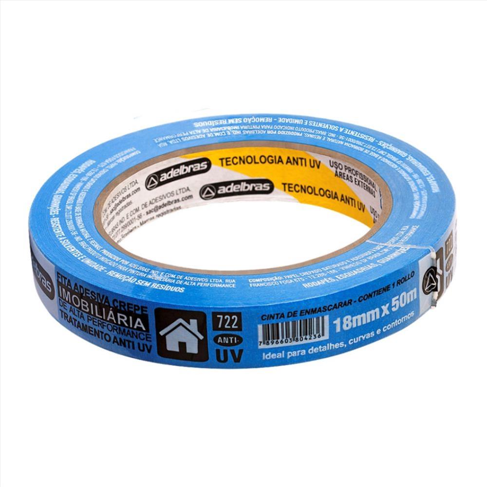 FITA CREPE AZUL IMOB 722 18X50 ADELBRAS