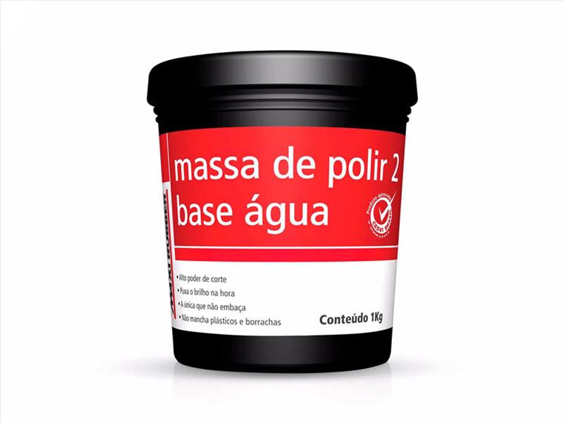 MASSA POLIR N2 BASE AGUA 1KG MAXI RUBBER