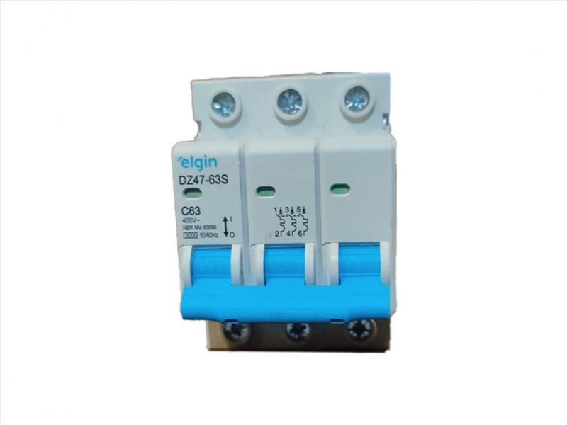 DISJUNTOR ELGIN DIN TRIPOLAR 3X63A 3063