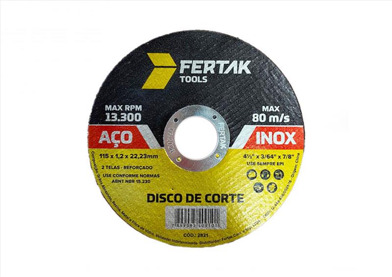 DISCO CORTE INOX 4.1/2X1MMX22M FERTAK 2811
