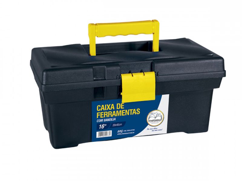 CAIXA FERRAMENTA PLASTICA 16 METASUL PRETA