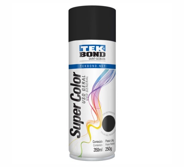 TINTA SPRAY PRETO FO USO GERAL 350ML TEKBOND