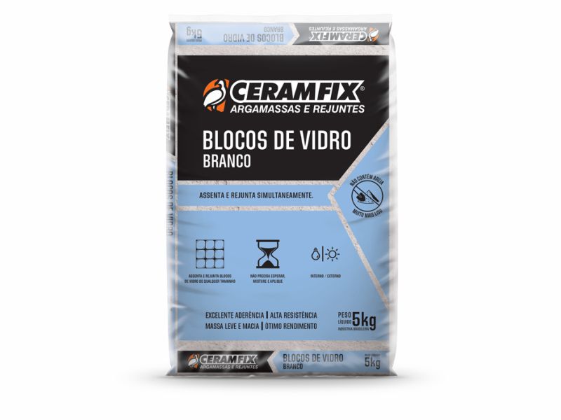 ARGAMASSA CERAMFIX BLOCO DE VIDRO 5KG BCA