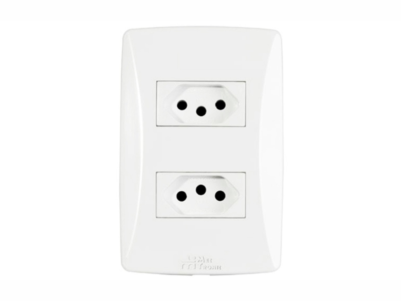TOMADA DUPLA 2P+T 10A 4X2 PETRA MEC 39056