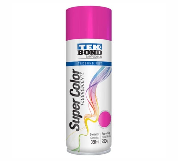 TINTA SPRAY ROSA FLUORESCENTE 350ML TEKBOND