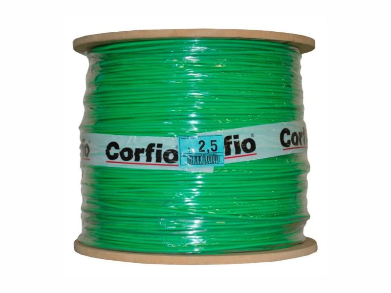 BOBINA FIO SOL 750V 4.0 CORFIO VERDE C/750MT