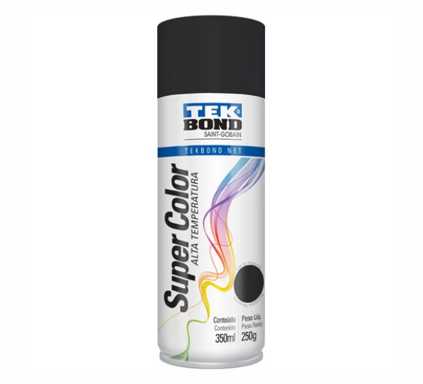 TINTA SPRAY ALT TEMP PRETO FO 350ML TEKBOND