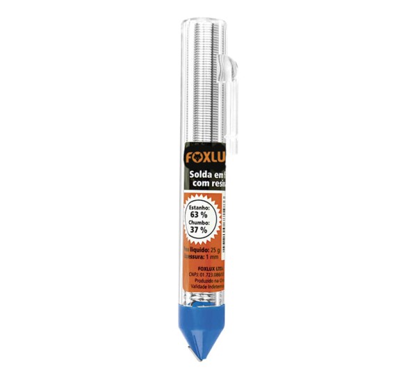 ESTANHO LIGA 63/37 TUBO C/4MT FOXLUX 2480