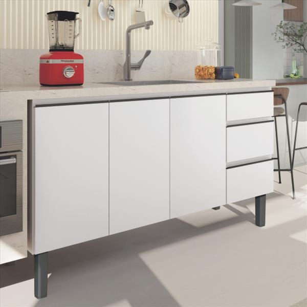 GABINETE ACO FLORATA P/ PIA 1.50 BRANCO HB