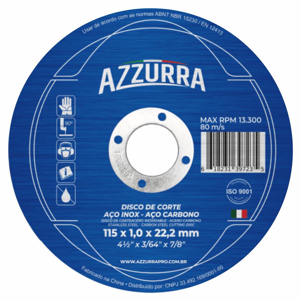 DISCO CORTE INOX 7X1.6MMX22MM AZZURRA