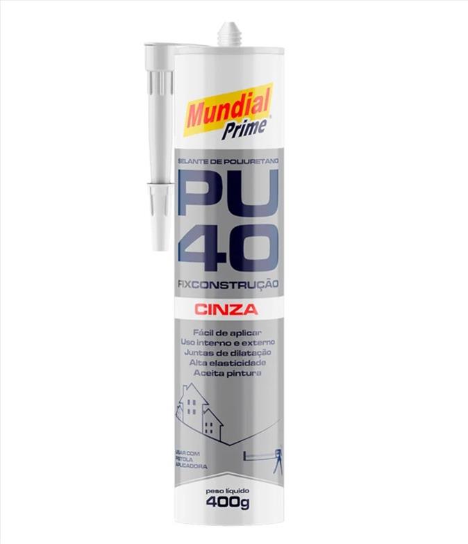 SILICONE PU40 FIX CINZA 400G MUNDIAL