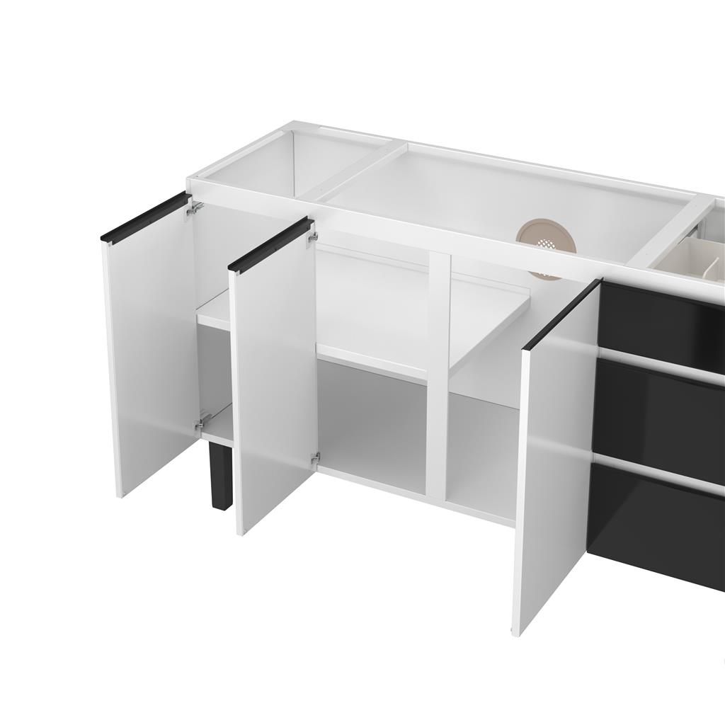 GABINETE ACO FLORATA P/ PIA 1.50 PRETO HB